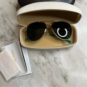 Michael Kors MK5009 Rodinara Gold and Green Aviator Women’s Sunglasses